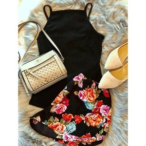 Ribbed High Neck Halter Crop Top